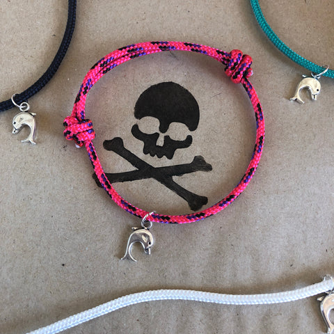 dolphin charm rope adjustable bracelet