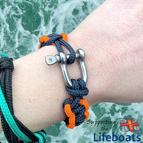 Lifeboat Navy & Orange Shackle Bracelet